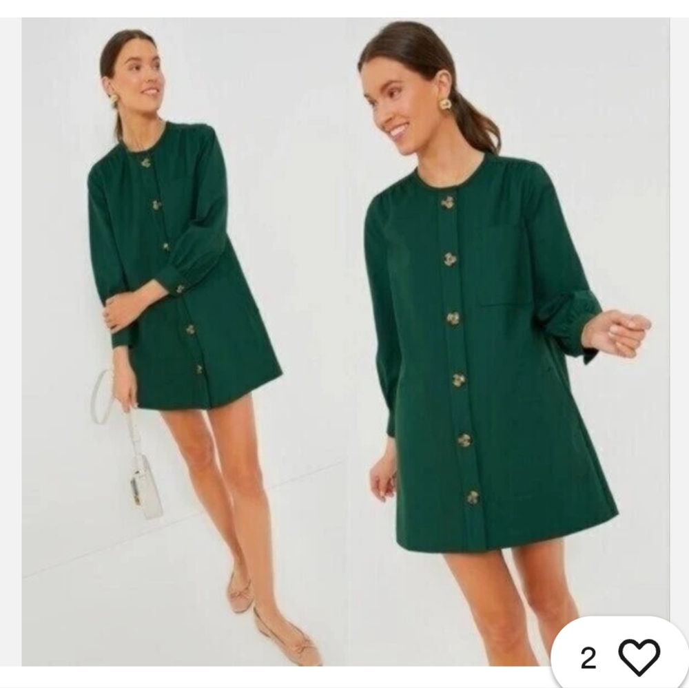 Tuckernuck Relaxed Fit Blake Dress In A Deep Green Size XS